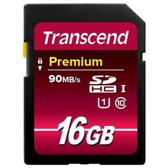 Cartão de Memória Transcend 16GB SDHC Class 10 UHS-I | Preto - 1