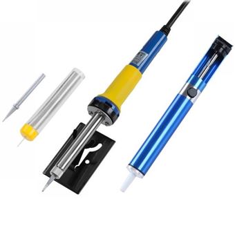 Kit de Soldadura com Ferro de Soldar, Solda, Dessoldador e Ponteira de Substituição - 1