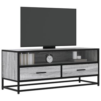 Móvel para TV vidaXL | 100x34,5x40 cm | derivados madeira/metal cinzento sonoma - 1