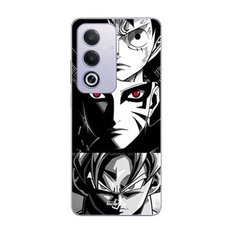 Capa Maniacase para Oppo A80 | Sangoku Naruto Luffy one piece Dragon Ball Z fundo preto e branco, anime manga - 1