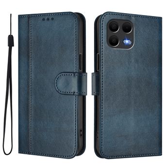 Capa FOXDOCK para T-Mobile Revvl 8 Pro/T Phone 3 Pro 5G | Estilo Vintage | TPU com Textura de Pele Antiderrapante | Compartimentos para Cartões e Suporte | Azul - 1