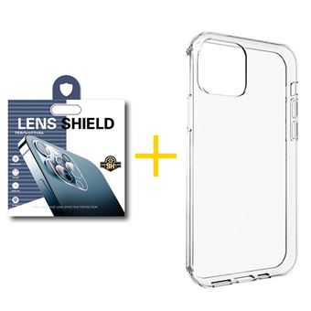 Pack 1 x Película de Câmara + Capa skyhe Apple iPhone 12 Pro Max | Silicone Liso - Transparente Clear - 1