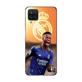 Capa Maniacase para Samsung Galaxy A12 | Vini Jr Papel de Parede Real Madrid Azul e Amarelo - 1