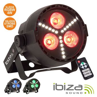 Projetor Luz Ibiza Com 3 Leds Rgbw E 18 Leds Strobe Dmx - 1