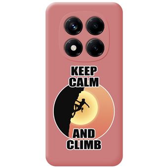 Capa TUMUNDOSMARTPHONE de silicone líquido rosa para Xiaomi Poco X7 5G com desenhos de design de mulher escalando - 1