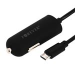 Carregador Isqueiro Forever 2,1A | Conetor Micro-USB | Cabo Integrado | 1.50m - Preto