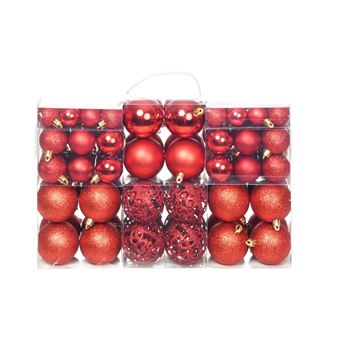 Bolas de Natal vidaXL Conjunto 100 pcs 6 cm vermelho - 1