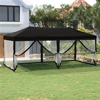 Tenda para Festas vidaXL dobrável com paredes laterais 3x6 m preto - 1