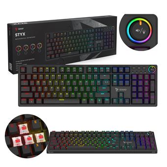 Teclado Gaming com Fios Savio STYX Outemu Red | Idioma: Inglês US | Preto - 1