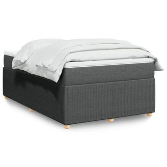 Cama boxspring com colchão vidaXL | 120x190 cm | tecido cinzento-escuro - 1
