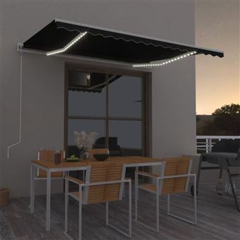 Toldo automático com LED e sensor de Vento vidaXL | 400x300 cm | antracite - 1