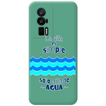 Capa Tumundosmartphone de silicone líquido verde para Xiaomi POCO F5 Pro 5G desenhos de design de água - 1