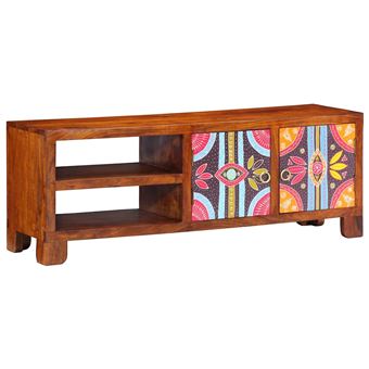 Móvel de TV vidaXL | multicor 110x30x40 cm | madeira de acácia maciça - 1