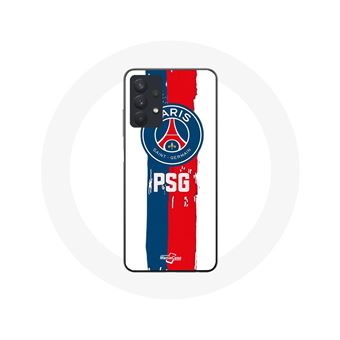 Capa Maniacase para Samsung Galaxy A32 5G com o Logotipo do PSG Paris Saint Germain em azul e vermelho sobre Fundo branco - 1