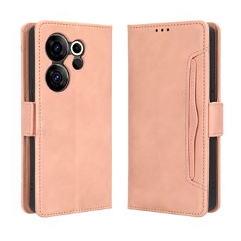 Capa FOXDOCK Protetora para Tecno Camon 20 Premier 5G | Suporte e Flip de couro PU | À Prova de Choque | Rosa - 1