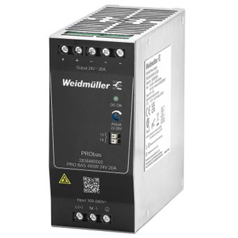 Fonte de Alimentação Weidmüller PRO BAS 480W 24V 20A | Preto - 1