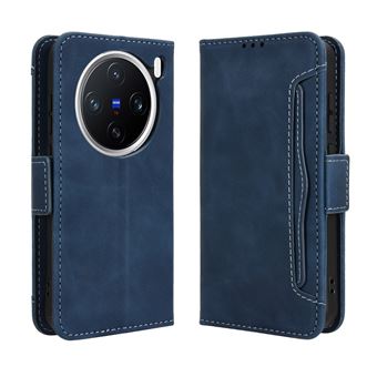Capa FOXDOCK Protetora para VIVO X200 5G | Suporte e Flip de couro PU | À Prova de Choque | Azul - 1