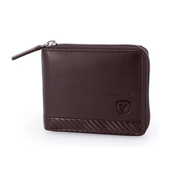 Carteira SL Benfica com Fecho | Carbono | Castanho - 1