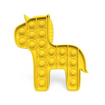 Brinquedo Anti Stress Push Pop Bubble Sensory Fidget Toy Lionvolant GK07 | Silicone | Pónei Amarelo - 3 Peças - 1