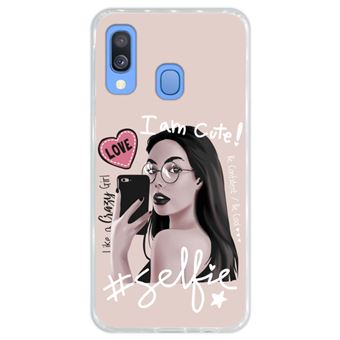 Capa Hapdey para Samsung Galaxy A40 2019 Design Selfie I am Cute em Silicone Flexível e TPU