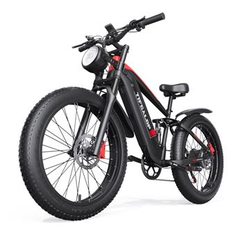 Bicicleta Elétrica Tifgalop | Pneus 26'' | Bateria Removível de 48V 18Ah | 1000W | Vermelho - 1