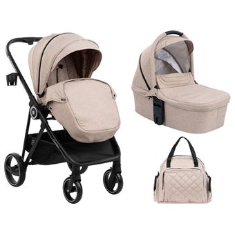 Carrinho de Bebé com alcofa 2 em 1 Kikka Boo Gianni Beige - 1