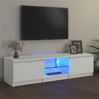 Móvel de TV com luzes LED vidaXL | 140x40x36 cm | branco - 1