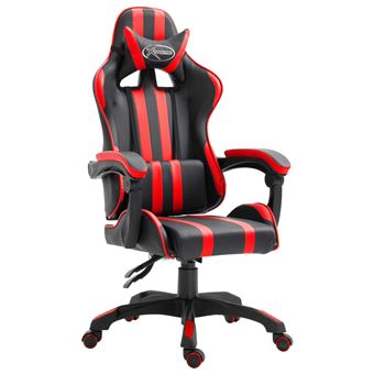 Cadeira de gaming vidaXL | couro artificial vermelho - 1