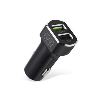 Carregador de Dispositivos Móveis 1Life pa:dual usb auto | Preto - 1