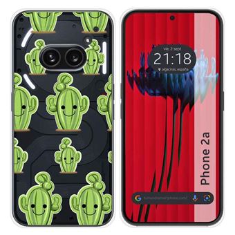 Capa de silicone TUMUNDOSMARTPHONE para Nothing Phone 2a 5G | transparente desenhos cacto - 1