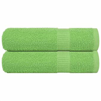 Toalhas de Mãos vidaXL FROGN | 2Peças | 50x100cm | 360 g/m² | verde maça - 1