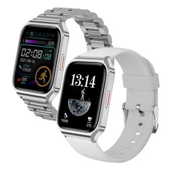 Smartwatch TW3 | Pack 2 Braceletes - Branco/Cinza - 1