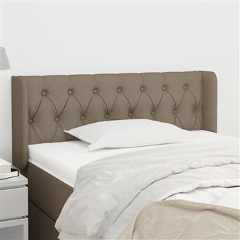 Cabeceira de Cama com Abas vidaXL | Tecido | 103x16x78/88 cm | cinzento-acastanhado - 1