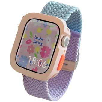 Pack Antiimpacto Capa + bracelete tecido trançado para Apple Watch Series 10 42mm | Azul e Roxo - 1