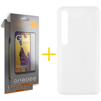 Conjunto 2 x Película de Vidro Full + Capa para xiaomi Mi 10 5G | Silicone Liso - Transparente Clear - 1