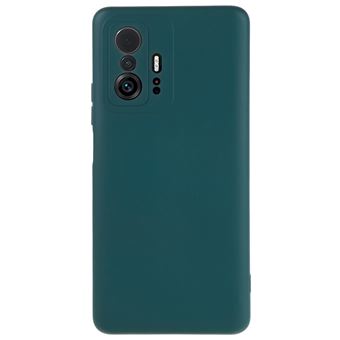 Capa e TPU cor sólida, textura líquida, 2,0 mm de espessura, borda em arco, anti-riscos Magunivers para Xiaomi 11T 5G/11T Pro 5G - verde meia-noite - 1