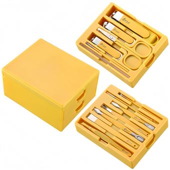 Kit de Manicure Profissional BAYKAR | 13 Peças | QT11 - Amarelo - 1