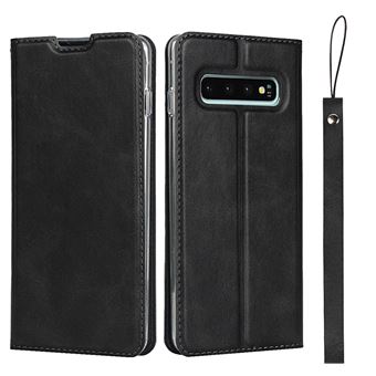 Capa PU e TPU Magunivers com Suporte e Cordão Preto para Samsung Galaxy S10