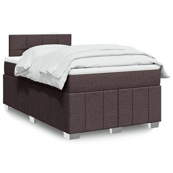 Cama com molas/colchão vidaXL | 120x200 cm | tecido castanho-escuro - 1