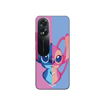 Capa Maniacase para Oppo A38 | STITCH AND ANGEL BLUE AND PINK - 1