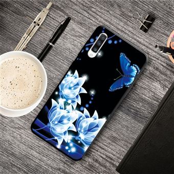 Capa Magunivers para Samsung Galaxy A50 e TPU Impressão Padrão Flor-Azul