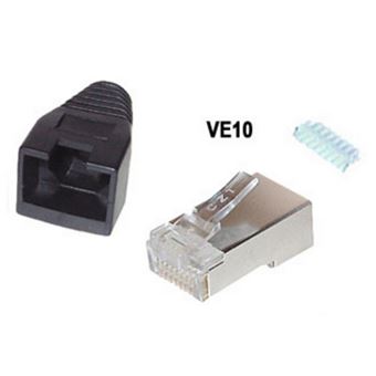 conector shiverpeaks BS72057-S-10  RJ-45 Preto, Metálico - 1