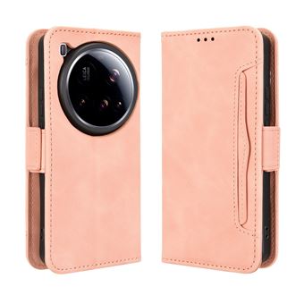 Capa FOXDOCK Protetora para Xiaomi 15 Ultra | Suporte e Flip de couro PU | À Prova de Choque | Rosa - 1