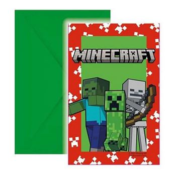 Convites e Envelopes para Festa Decorata Party Minecraft | 6 Unidades - 1