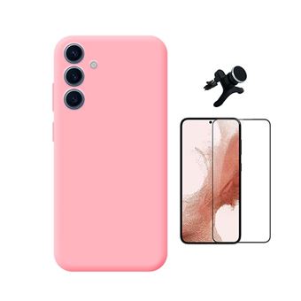 Kit Vidro Temperado + Capa Silicone Líquido + Suporte Magnético Reforçado PHONECARE para Samsung Galaxy S25 FE 5G | Rosa - 1
