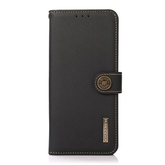 Capa de Couro Genuíno magunivers Função de deslizamento Anti-Roubo de Bloqueio de Rfid Preto para Samsung Galaxy S22 Plus - 1