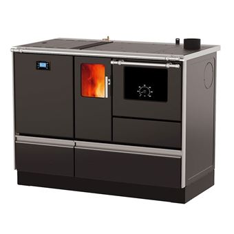 Fogão a Pellets com Forno Aquecimento (4,8 kW) + Caldeira (15,2 kW) Sannover | 20 kW | Cinza Antracite - 1