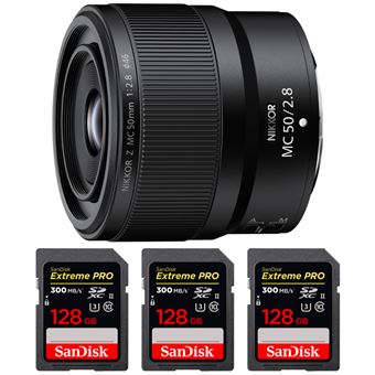 Objetiva Nikon Z MC 50mm f/2.8 Macro + 3 SanDisk 128GB UHS-II 300 MB/s + PDF 15 técnicas para melhorar as suas fotografias - 1