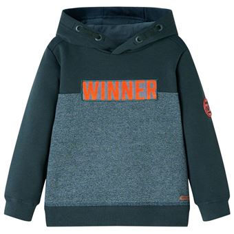 Sweatshirt com capuz | vidaXL | verde-escuro 128 | 7 a 8 anos - 1