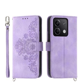 Capa ZURSANA para Xiaomi Redmi Note 13 5G | Pele com Fecho de Encaixe para Colar + Cordão em Pele | Roxo - 1